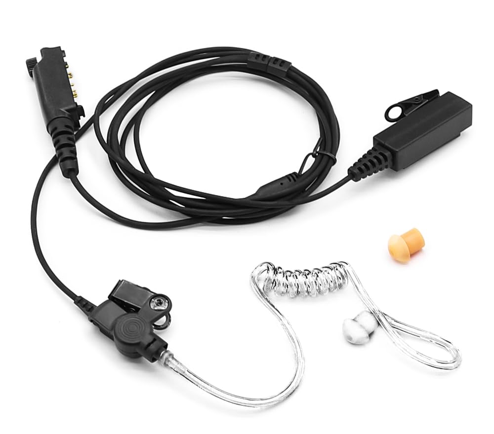 SUNDELY® Headset Earpiece Fits for Sepura Radio STP9038 STP9000 STP8080 STP8040 STP8038 STP8035 STP8030 STP8000 SC21 SC20 Multi-pin Walkie Talkie FBI Style Covert Acoustic Tube PTT