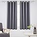 Deconovo Solid Room Darkening Curtains Thermal Insulated Blackout Curtains Grommet Blind Curtains for Living Room 52W x 63L Inch Light Grey 1 Pair