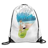 Drawstring Bags Gym Bag Travel Backpack, Badminton