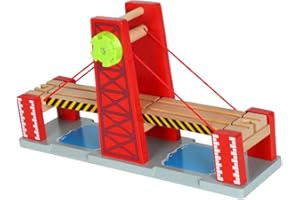 Alasum Wooden Train Track Bridge Drawbridge Model Compatible with Thomas Wooden Railway Creative DIY