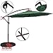 Sundale Outdoor 10 Feet Aluminum Offset Patio Umbrella with Crank, 8 Steel Ribs (Dark Green)