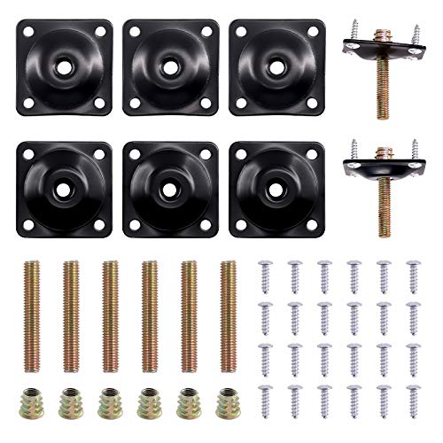 Keadic 8 Sets 2 Types Heavy Duty Leg Mounting Plates Kit, M8 Furniture