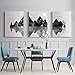 Wall Art for Living Room Canvas Prints Artwork Bathroom Wall Decor Black and White Abstract Mountain Geometric Picture Watercolor Painting 3 Pieces Framed Bedroom Wall Decorations Office Home Decor
