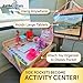 Foldable Kids Travel Tray Placemat Cover - Pink - Easy to Setup with Bonus Side Pockets for Home or Airplane Activities for Kids and Seat Organizer for Toddler Toys or Games Accessories on Flights