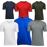 Solid Basic Plain Short Sleeve V-Neck Tees by Galaxy by Harvic