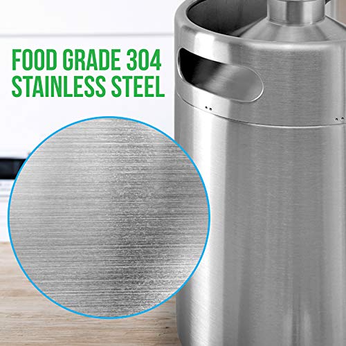 NutriChef-PKBRTP299-Pressurized-Mini-Keg-System-128oz-Double-Walled-Stainless-Steel-Growler-Tap-Portable-Dispenser-Kegerator-Kit-Co2-Regulator-for-Craft-Beer-DraftHomebrew