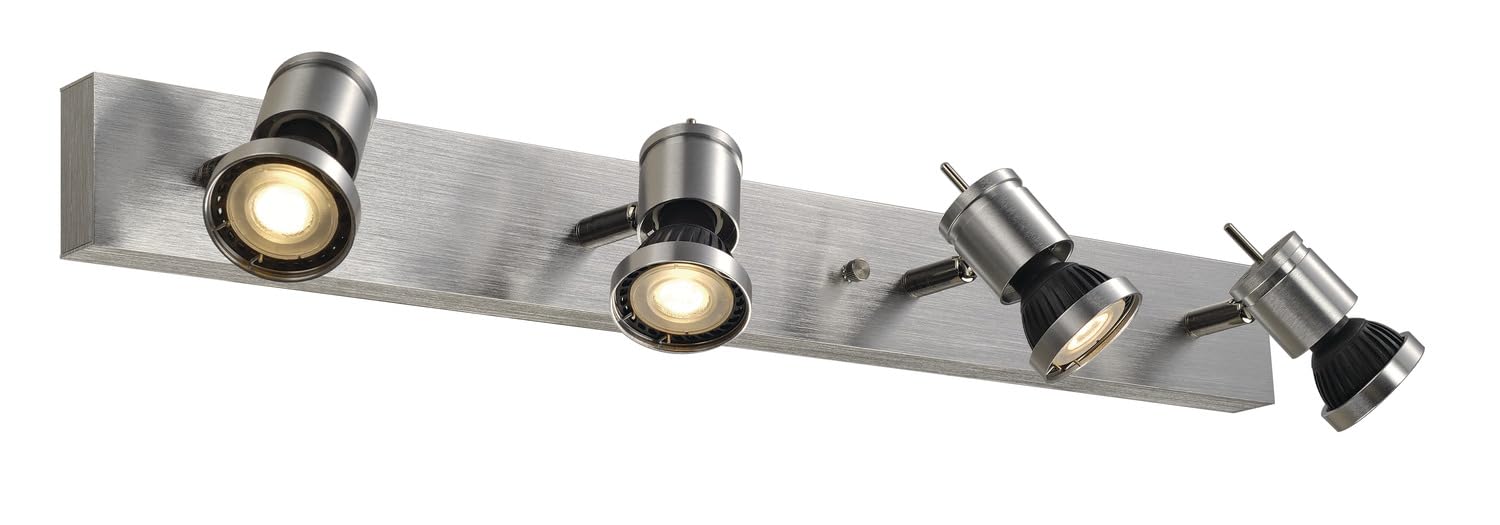 SLV Surface-Mounted Wall and Ceiling Light ASTO 4 / Internal Ceiling and Wall Illumination, Surface-Mounted Light, Wall-Mounted Light, Ceiling spot / GU10 75W Aluminium
