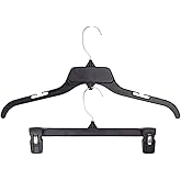 HangOn Shirt & Pants Hangers Combo Set Recycled Plastic, Black, 17 Inch & 12 Inch, 5 Each 10 Total
