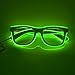 Fronnor El Wire Glow Sun Glasses Led DJ Bright Light Safety Light Up Multicolor Frame Voice Control led Flashing Glasses (Green)