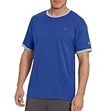 Champion Men's Classic Jersey Ringer Tee, Surf The Web/Oxford Gray Heather, XL