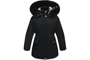CICVSOC Girl's Long Coat Waterproof Winter Kids Outerwear Warm Parka Puffer Jacket with Hood