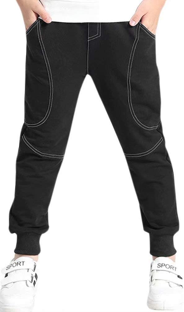 BINPAW Boy's Fleeced Lined Thermal Thicken Sweatpants Jogger Pants, Age 4T-14T (4-14 Years)
