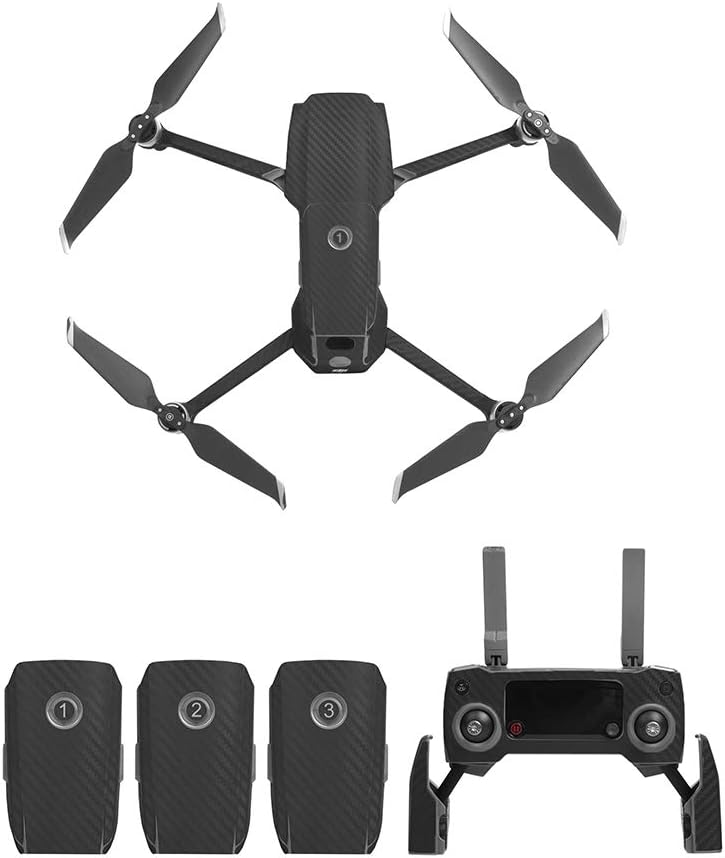 Poonkuos PVC Skin Sticker for DJI Mavic 2 Pro Zoom - PVC Carbon Fiber Protector Drone Body Battery Skin Cover for DJI Mavic 2 Pro & Zoom Drone