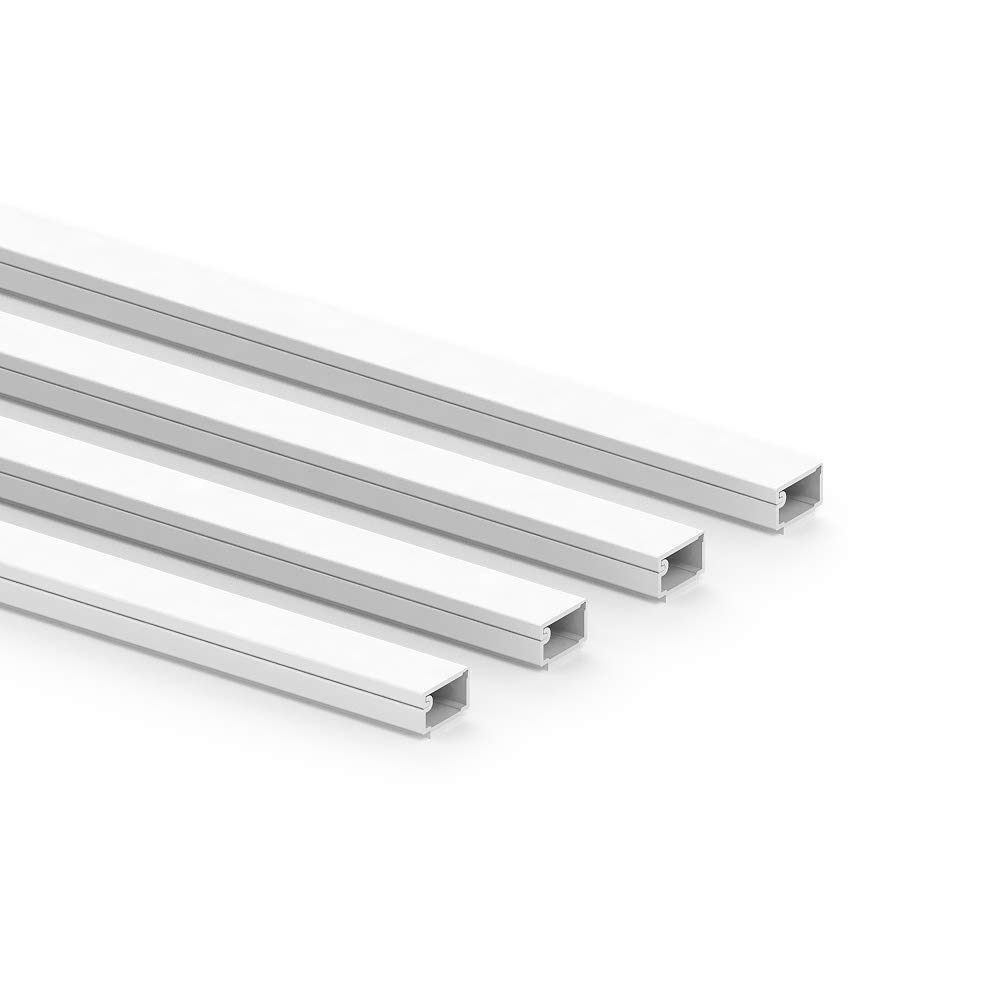 Habengut clip cable duct (with foam adhesive tape) 7x12 mm made of PVC, colour: white, length 4 m (4 x 1 m length)