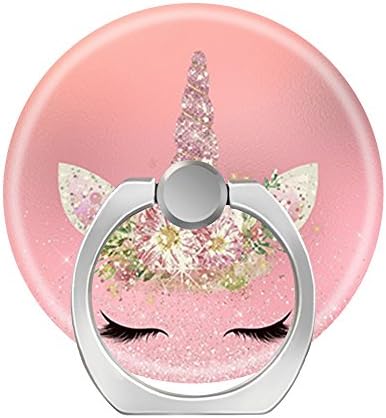 Pop 360 Degree Rotation Cellphone Finger Ring Holder Stand Car Mount Works for Smart Phone Iphone 5 6 7 8 X Plus Samsung HTC LG Ipad-unicorn lashes pink rose gold glitter flowers