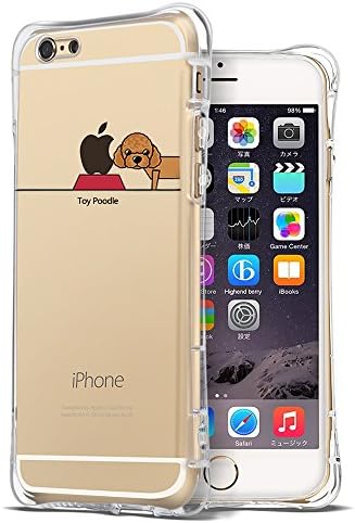 iPhone 6S Case, Ultra Transparent Thin Slim Gel Soft TPU Bumper Shockproof Cute Funny Cases Crystal Clear with Design Toy Poodle Pet Dog Animal Print Protective Cover Girly for Apple iPhone 6 6S 4.7