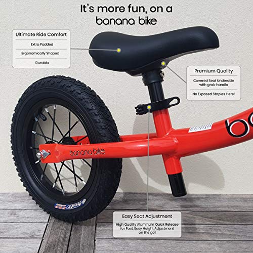 banana bike GT Balance Bike with 12" Alloy Wheels for Kids 2, 3, 4, 5