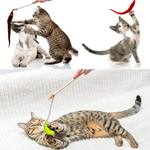 Happy Will 25 Pcs Fuzzy Magic Worms Toys with Invisible String Wiggly Magic Trick Carnival Party Favors for Kids Cat