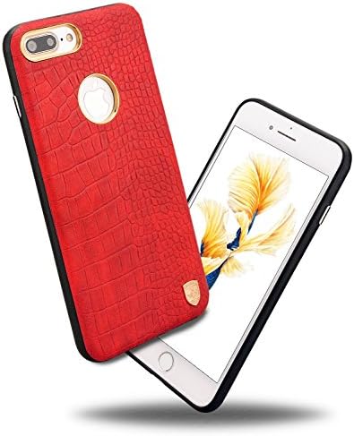 iPhone 7 Plus Protective Cover Case, Rugged Crocodile PU Leather Armor Slim Lightweight Case for Apple iPhone 7 5.5 inch - Red