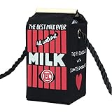 Creazy® Girls Women Milk Cartoon Canvas Shoulder Bag (Black)
