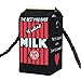 Creazy® Girls Women Milk Cartoon Canvas Shoulder Bag (Black)
