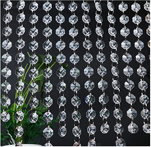 WAZHRMGHG 99FT Clear Acrylic Crystal Garland Strands, Hanging Chandelier Bead Chain,Hanging Ornament String Decorations for Manzanita Centerpiece,Christmas Tree,Wedding, Party,Celebration (99FT(30M))