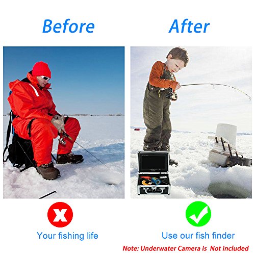 OWSOO Fish Finder Underwater Camera Portable Alloy Case With 7'' LCD Video Monitor Anti Sunshine Shield Sunvisor For Ice/Sea/River Fishing (Camera Not Included) - Thumbnail 7