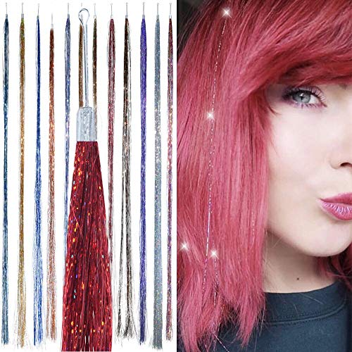 HAIR DAZZLE – RUBY WOO – Glitter Hair Strands – Hair Accessories for Girls – Sparkly Hair…