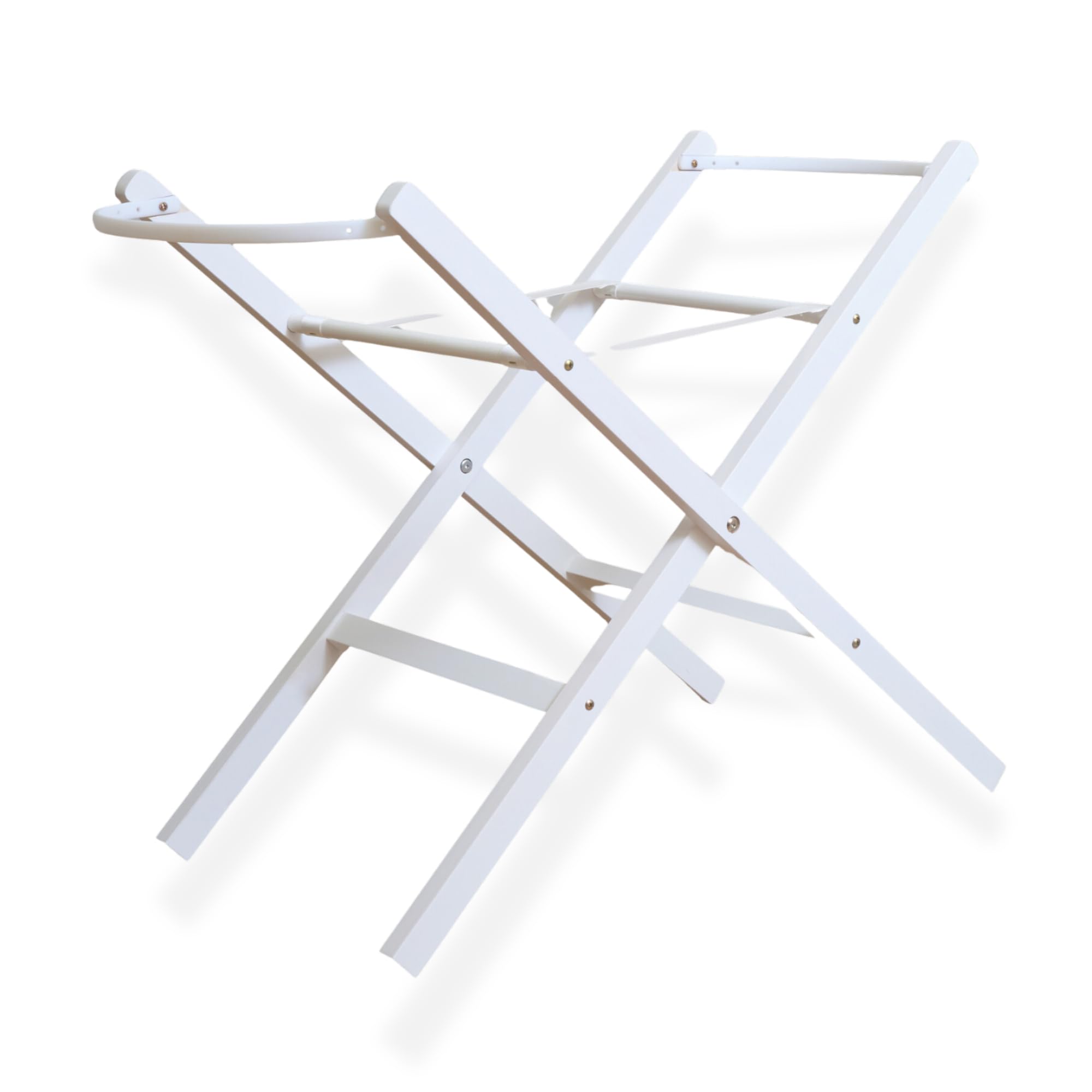 Clair de Lune Self Assembly White Moses Basket Folding Stand — image 1