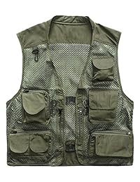 Chaleco de pesca de secado rápido para exteriores con tejido de malla, con múltiples bolsillos, perfecto para pesca y caza, para fotografía de viajes, de Marsway