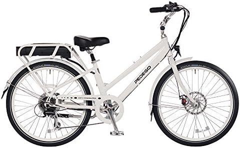 Pedego City Commuter 26" Step Thru White with Brown Balloon Package 48V 15Ah