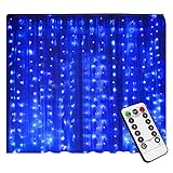 LIGHTESS 300 LED Christmas String Fairy Outdoor or Indoor Curtain Lights (Blue)