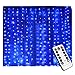 LIGHTESS 300 LED Christmas String Fairy Outdoor or Indoor Curtain Lights Remote Control (Blue)