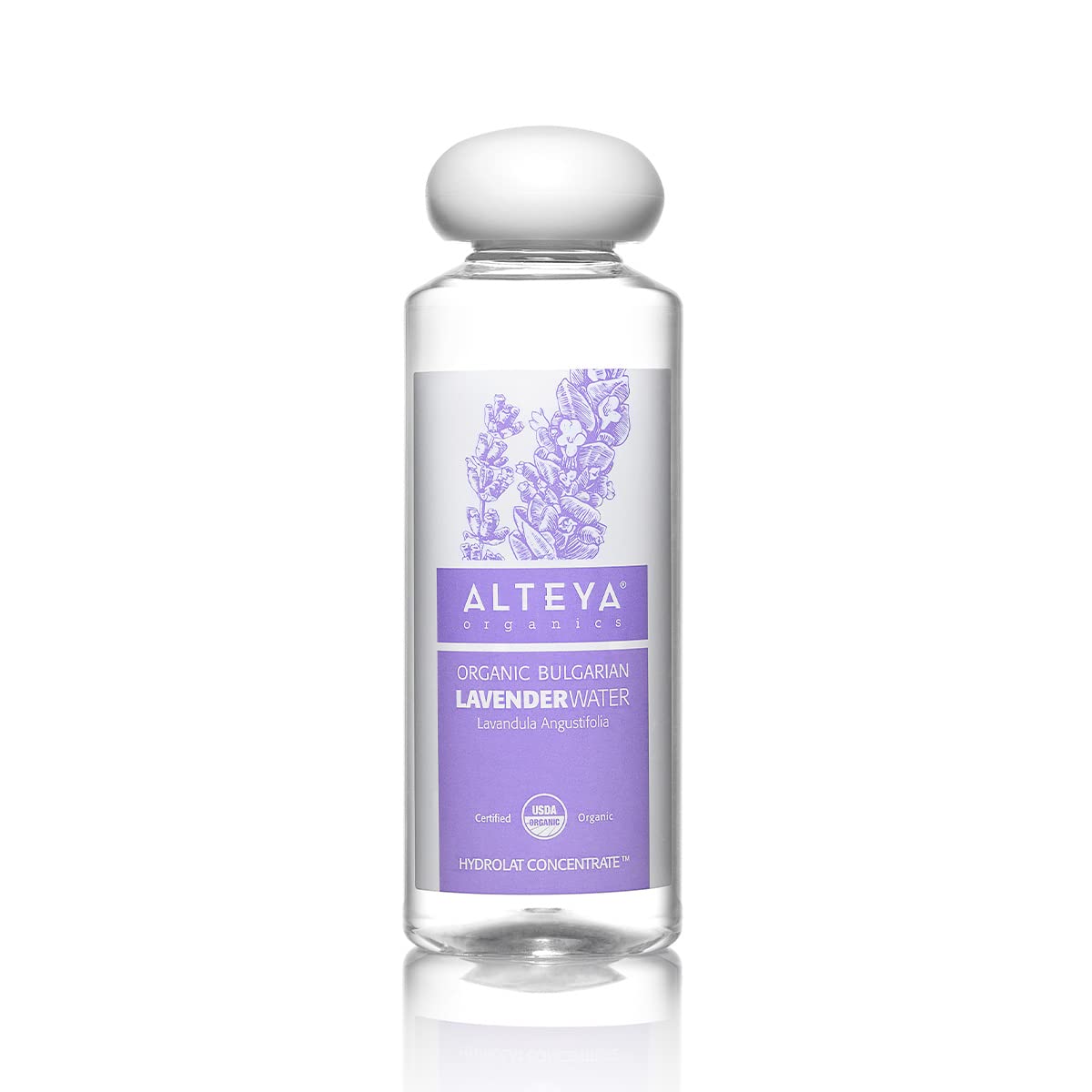 Alteya Organic Lavender Water 250ml - 100% Pure Lavender Hydrolat - USDA Certified Organic - Face Toner, Revitilizing Body, Condition Hair & Scalp - Cleance, Sooth, Balance, Hydrate