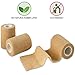 Self Adherent Wrap - Bulk Pack of 12, Athletic Tape Rolls and Sports Wraps, Self Cohesive Non-Woven Adhesive Bandage (3 in x 5 Elastic, CohesiveYards) for Ankle Sprains & Swelling