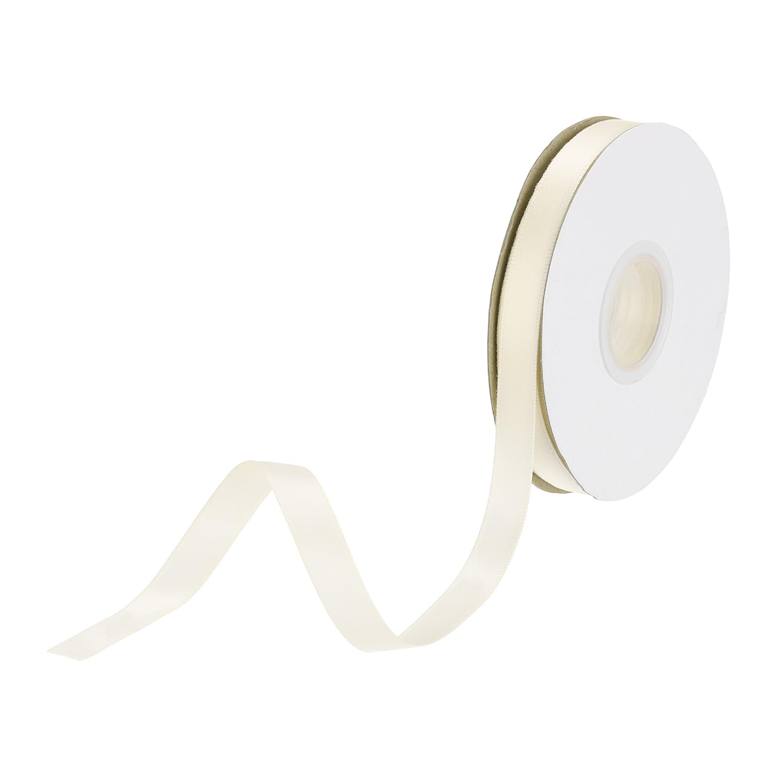 DMiotech 10mm Satin Ribbon 23m/75ft Thin Double Face Fabric Grosgrain Ribbon for Gift Wrapping Floral Hair Flower Bouquet, Cream White