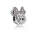 Disney Sparkling Minnie Portrait Pandora Slider Charm Bead for Bracelet Necklace Pandora Gift Box