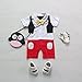 Baby Boy 3D Bowtie Photo Prop Romper Onesie Toddler Boy Cartoon Jumpsuit red