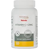 patanjali Nutrela Vitamin C + Zinc Capsules | Immune Support Supplement with Plant-Based Herbal Blend | Antioxidant &amp; Immunity Booster for Adults | 120 Vegetarian Capsules