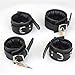 Real Cow Hide Belting Leather Padded Thigh, Wrist, Ankle Cuffs & Neck Collar 7 Pieces Set Restraints Lock-Able with Hog Tie