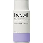 Freewill Blonde Preserve Purple Conditioner, Sulfate-Free Toning Conditioner for Blonde Hair, Neutralizes Brassiness, Enhances Natural & Color-Treated Hair, Boosts Shine, 8.5 oz