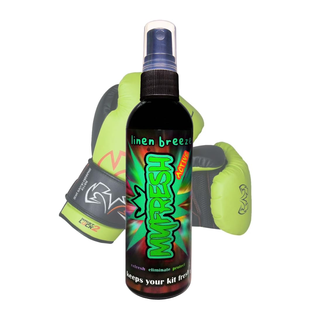 MyFresh Active Linen Breeze Fragranced Boxing Gloves Deodorizer and Odour Remover, Trainer Freshener, Can Be Used On Other Sports Kit and Gym Bags, Keeps Your Kit Smelling Fresh, 100ml