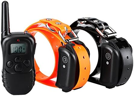 Turbot Dog Training Collar, 330yd Remote 2 Dog Training Collar, Waterproof and Rechargeable Collar with Beep/Vibration/Static/Light Operations, Barking Collar for Large, Medium and Small Dogs