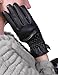 Women Winter Leather Warm Gloves Cashmere Lining Thick Windproof Outdoor Hand Mittens Touch Screen