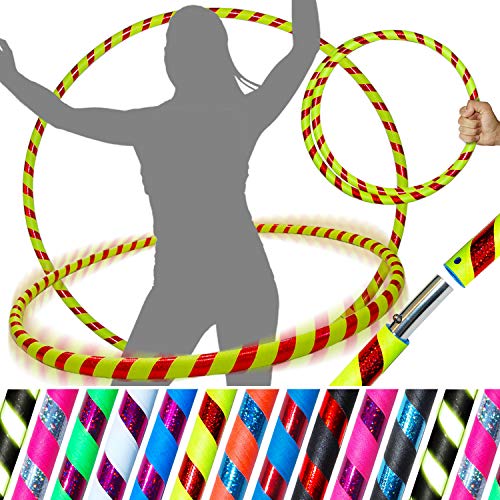PRO Hula Hoops (UltraGrip/Glitter Deco) Weighted Travel Hula Hoop