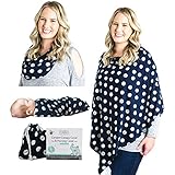 Nursing Covers by Chuckle & Cuddle |  Full Coverage Nursing Ponchos, Car Seat Canopy, Swaddle, Shopping Cart Cover, & Eliminates The Need For Costly Breastfeeding Clothing | Any New Mom's Best Tool