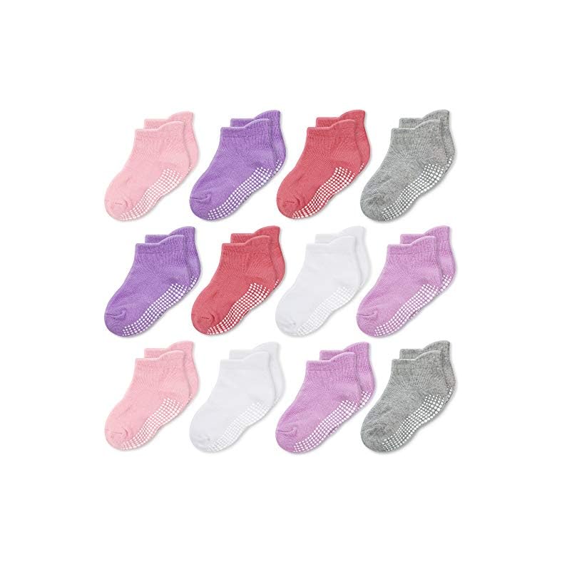 CozyWay Non-Slip Socks with Grippers – Ankle Style for Little Girls and Boys, Infants, Toddlers, Children