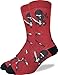 Good Luck Sock Men's Ninja Crew Socks - Red, Adult Shoe Size 7-12