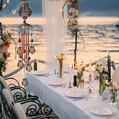Alitake Owl Wind Chimes for Outside, Brass Wind Chimes Outdoor Clearance with S Hook Windchimes Indoor and Outdoor Decorations, Windchime Gifts for Mom Grandma Garden Gift Housewarming Gift