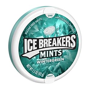 ICE BREAKERS Mints, Wintergreen, Sugar Free, 1.5 Ounce Container (Count of 8)